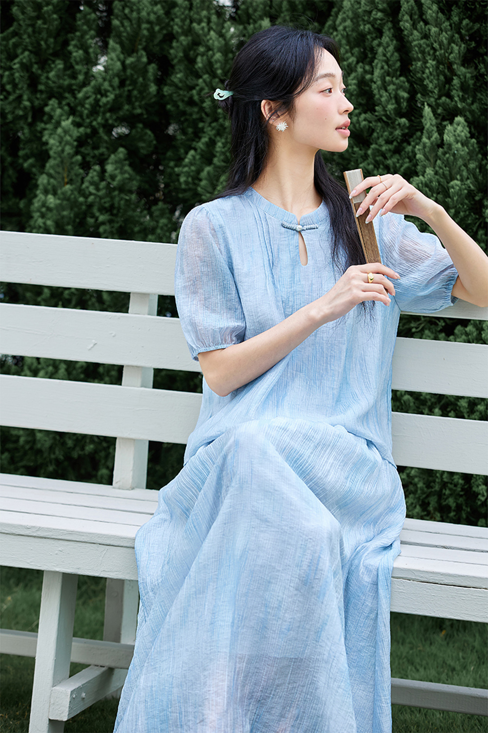 New Chinese Style Feminine Lyocell Suit Set