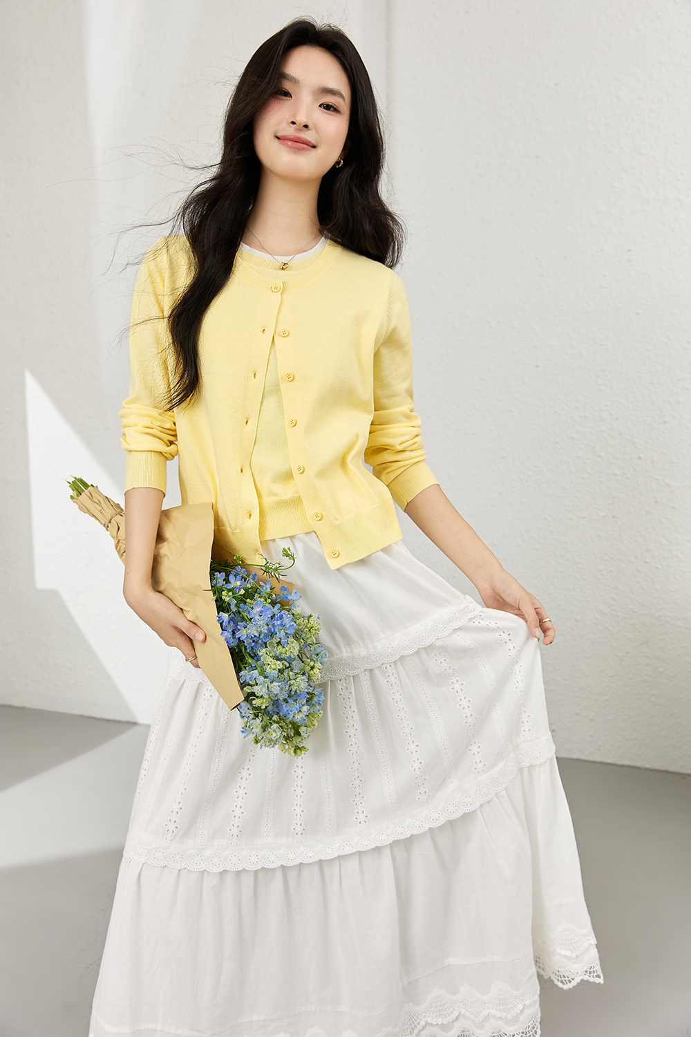 Faux Two-Layer Knit Cardigan Coat-VIMLYSTORE