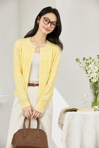 Heart Cut-Out Slim-Fit Knit Sweater-VIMLYSTORE