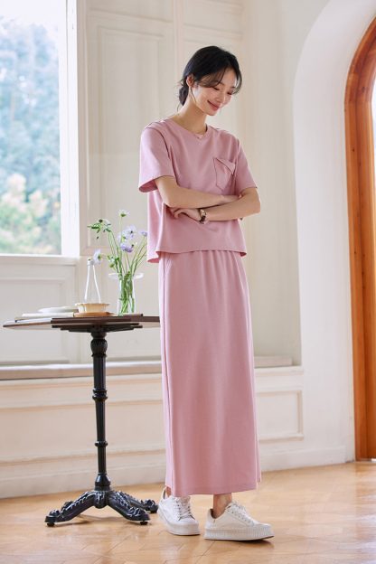 Youthful Fashion Top with Straight Skirt Set-VIMLYSTORE