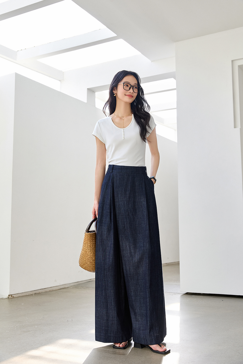 Relaxed Retro High Waist Loose Slimming Wide Leg Jeans-VIMLYSTORE