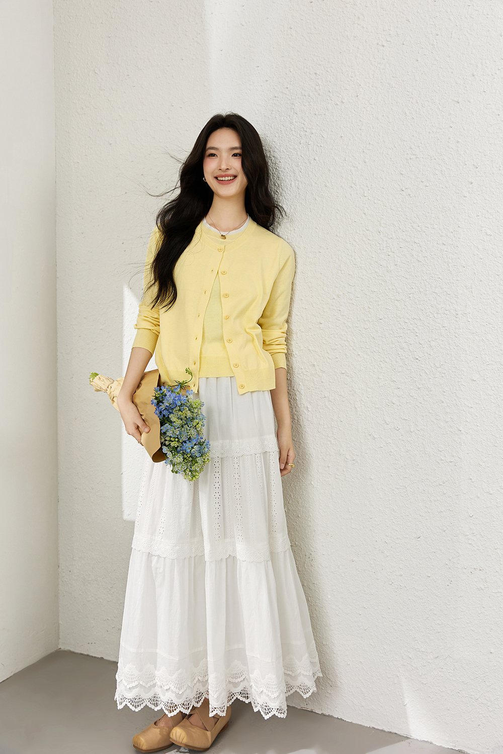 Faux Two-Layer Knit Cardigan Coat-VIMLYSTORE