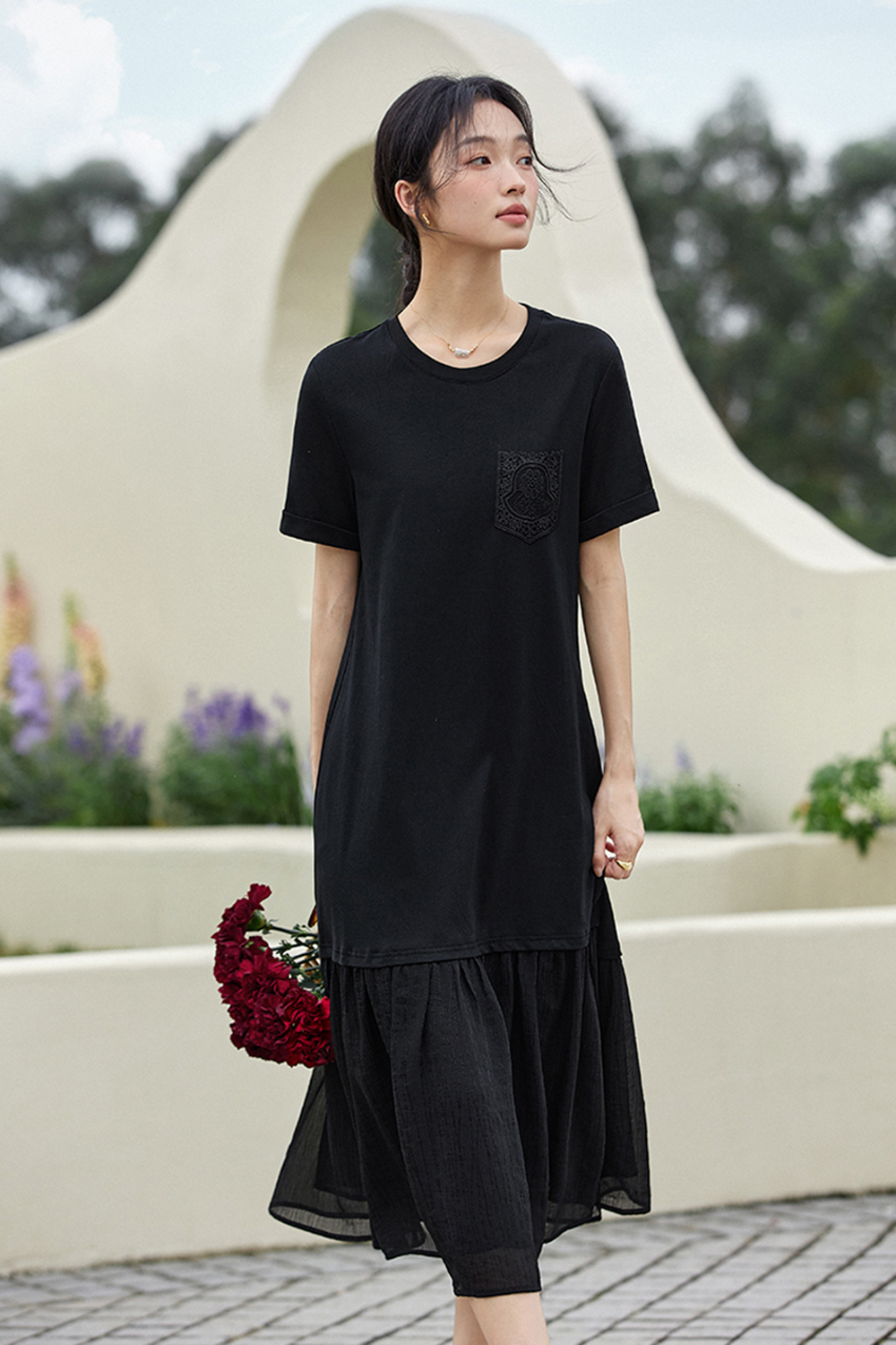 Sorona Draped Paneled Maxi Dress-VIMLYSTORE