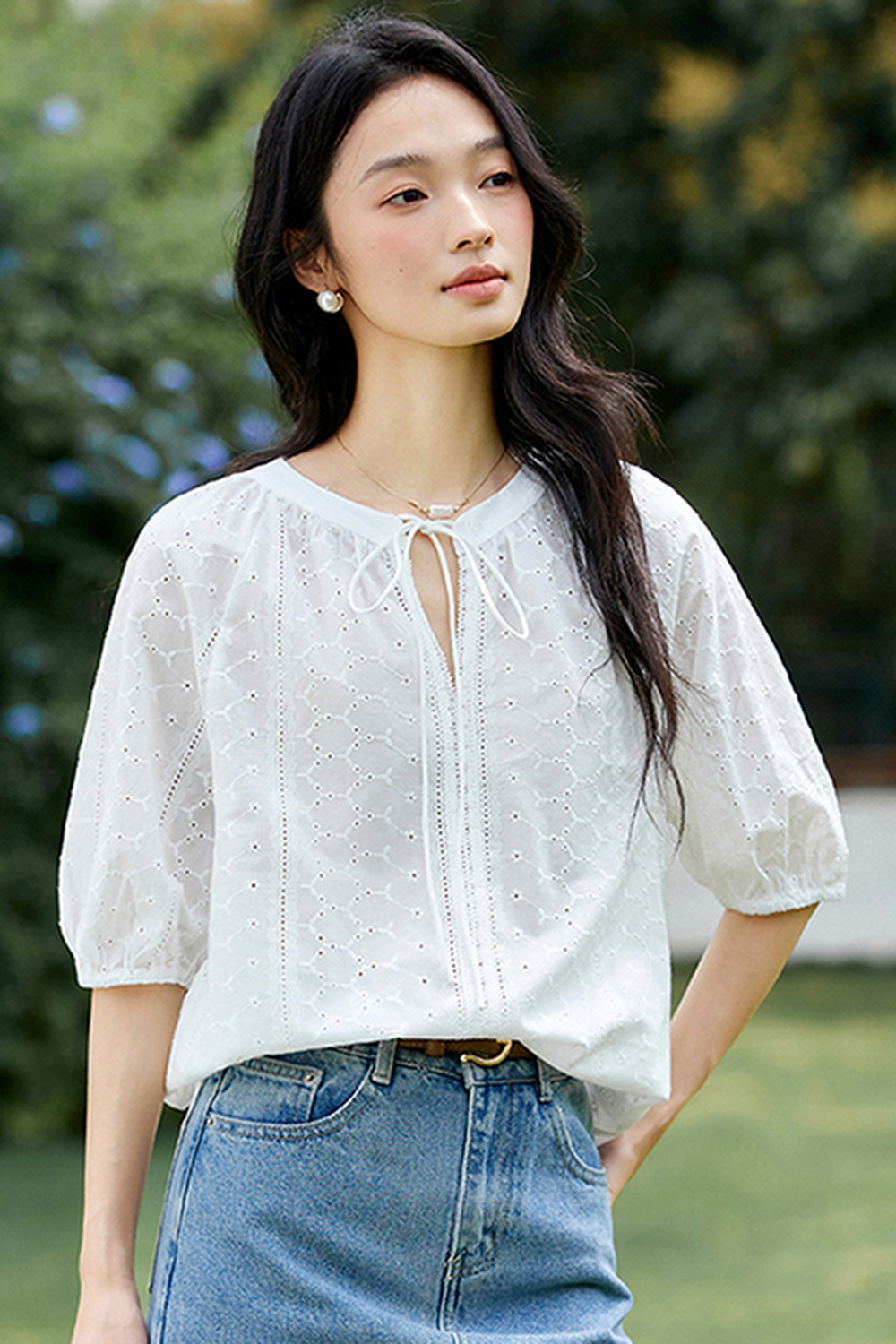 Loose Casual Cotton Short-Sleeve Round-Neck Top-VIMLYSTORE