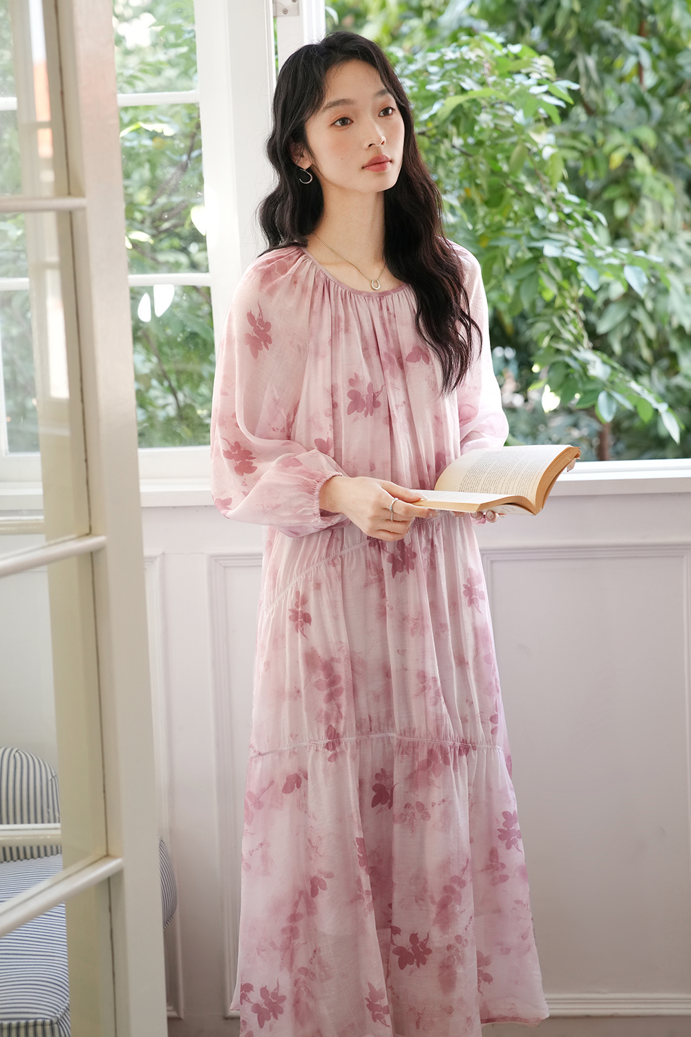 French High-End Chiffon Floral Elegant A-Line Fairy Dress