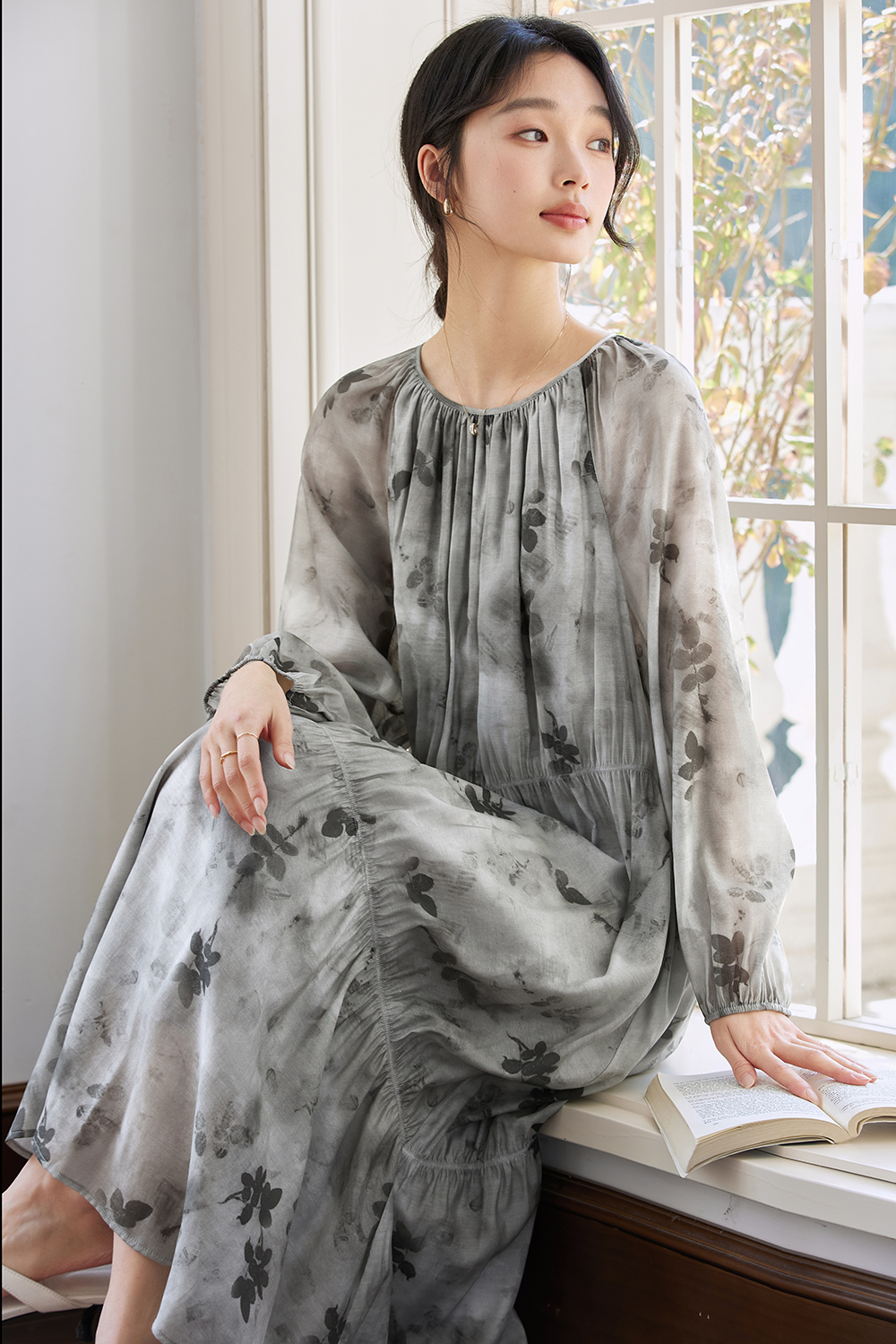 French High-End Chiffon Floral Elegant A-Line Fairy Dress