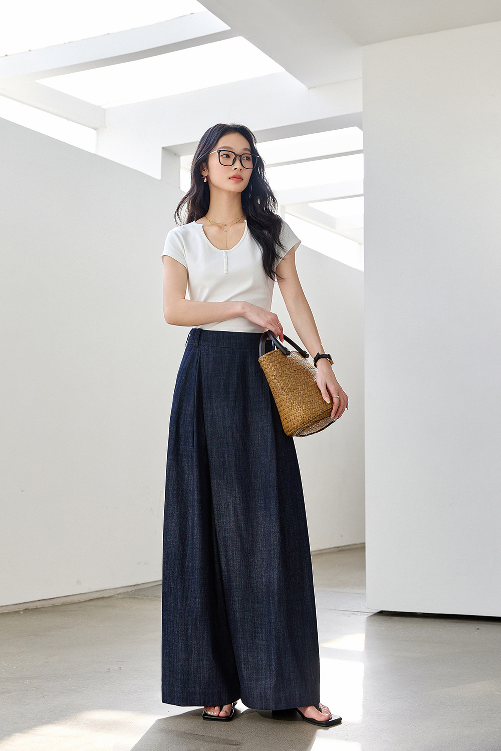 Relaxed Retro High Waist Loose Slimming Wide Leg Jeans-VIMLYSTORE