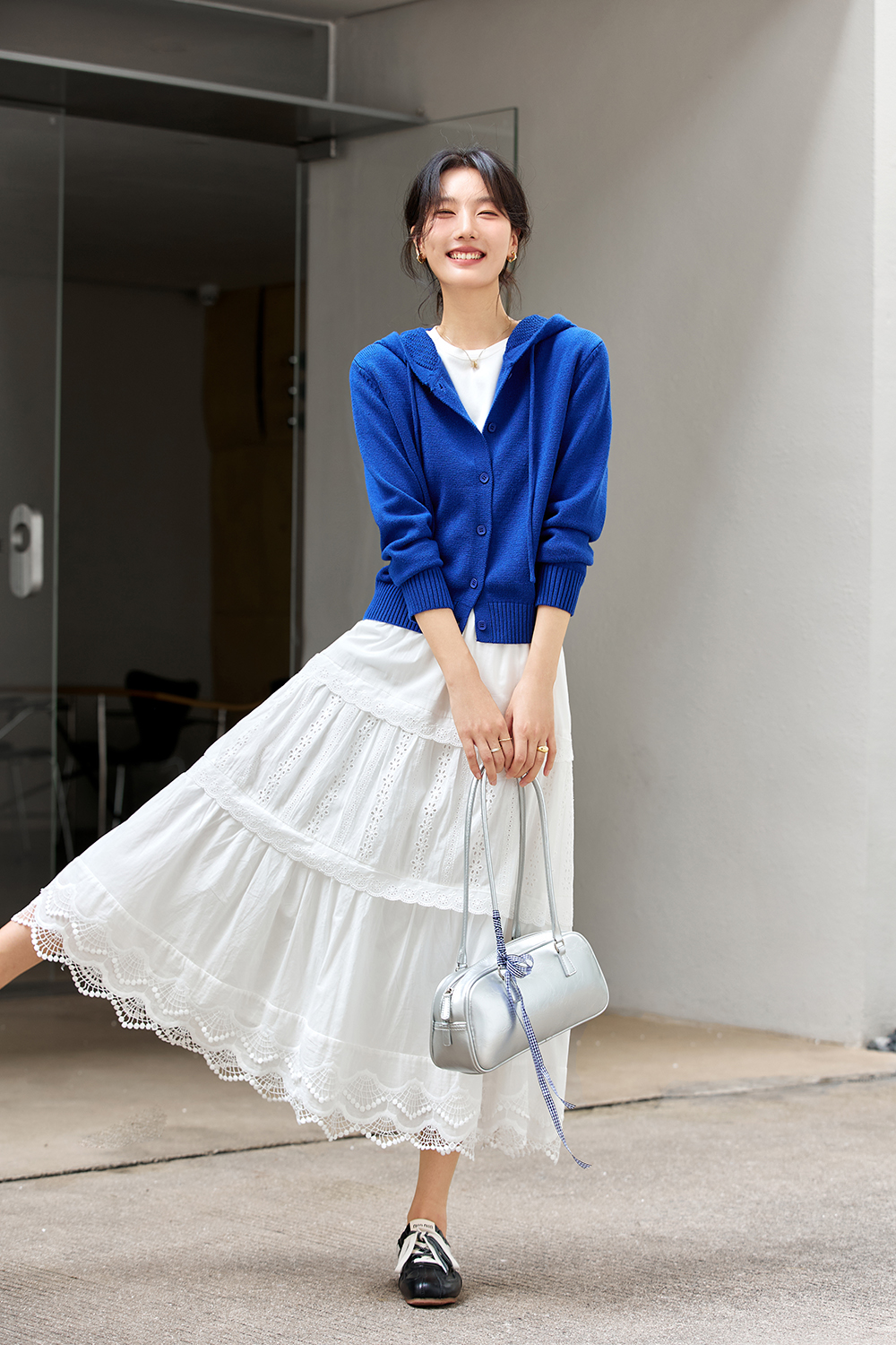 Hooded knitted cardigan coat-VIMLYSTORE