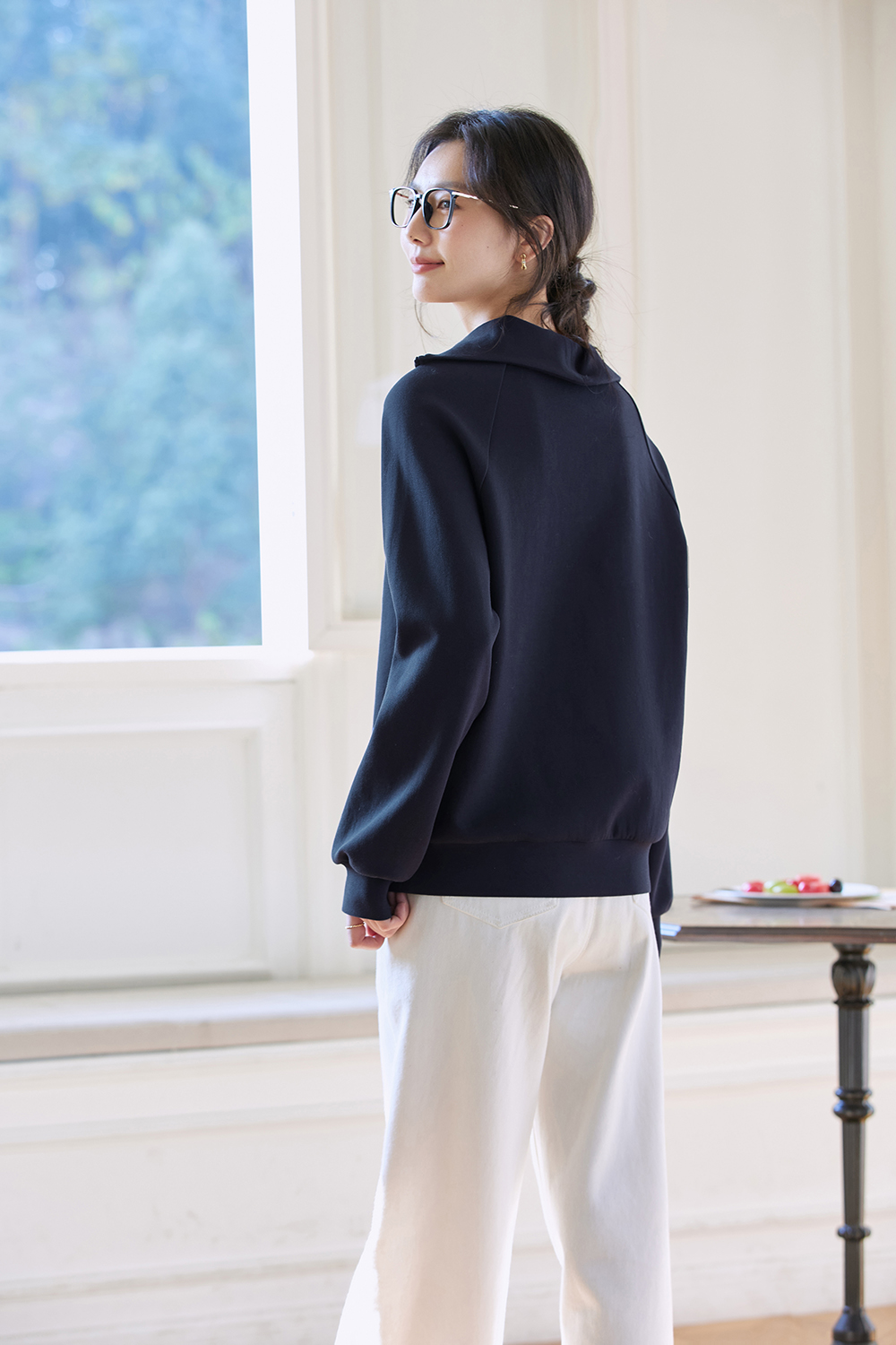 Retro Zip-Collar Pullover Sweatshirt-VIMLYSTORE