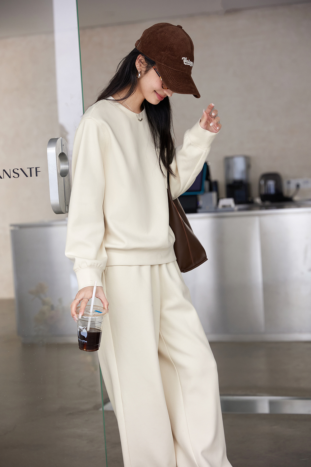 Relaxed Fit Top & High-Waist Palazzo Pants Set-VIMLYSTORE