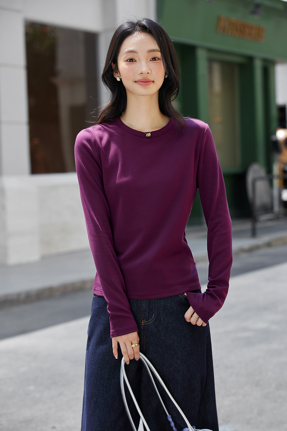 Lace-Insert Layering Tee with Pintuck Detail-VIMLYSTORE