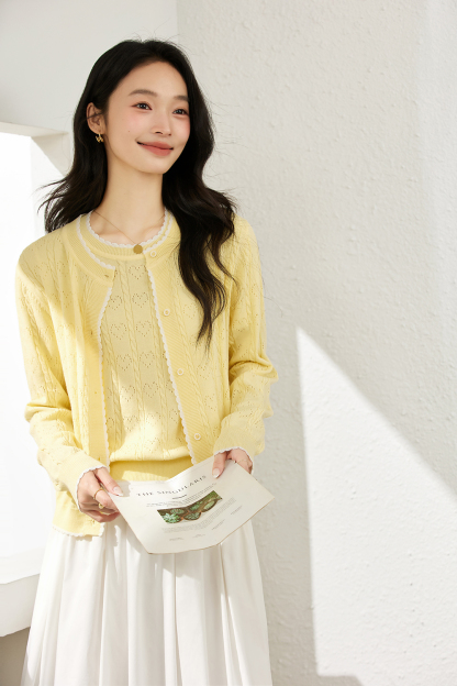 Heart Cut-Out Slim-Fit Knit Sweater-VIMLYSTORE