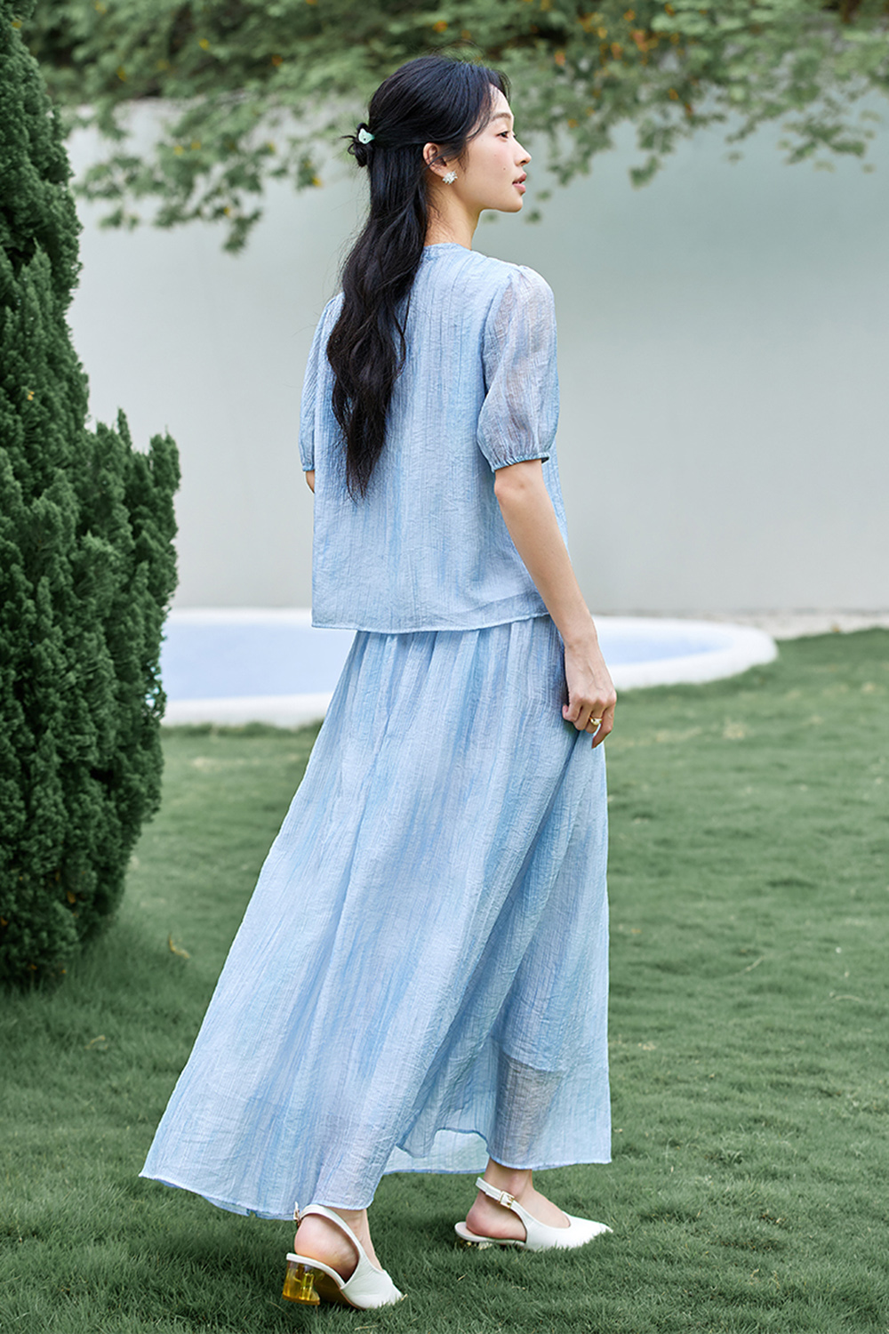 New Chinese Style Feminine Lyocell Suit Set