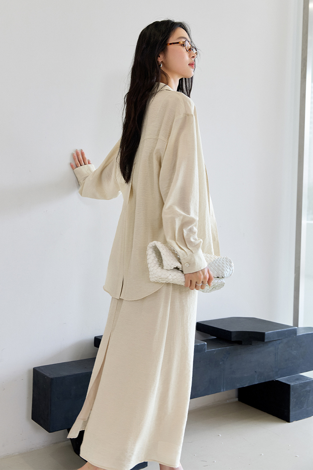 Versatile Casual Loose Shirt with Slip Dress Set-VIMLYSTORE