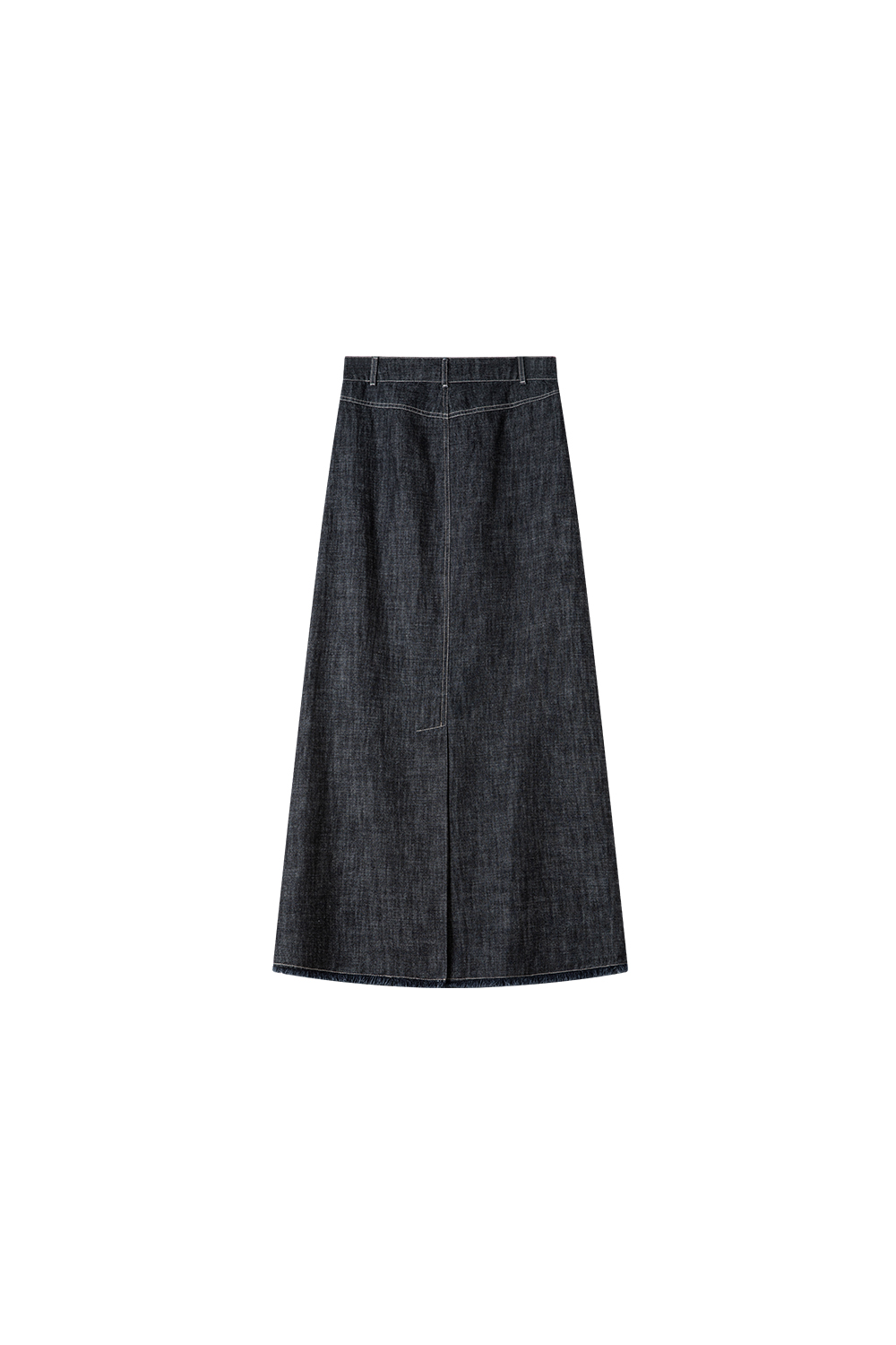 Black Grey Retro Denim High Waist Straight Pencil A-Line Midi Skirt