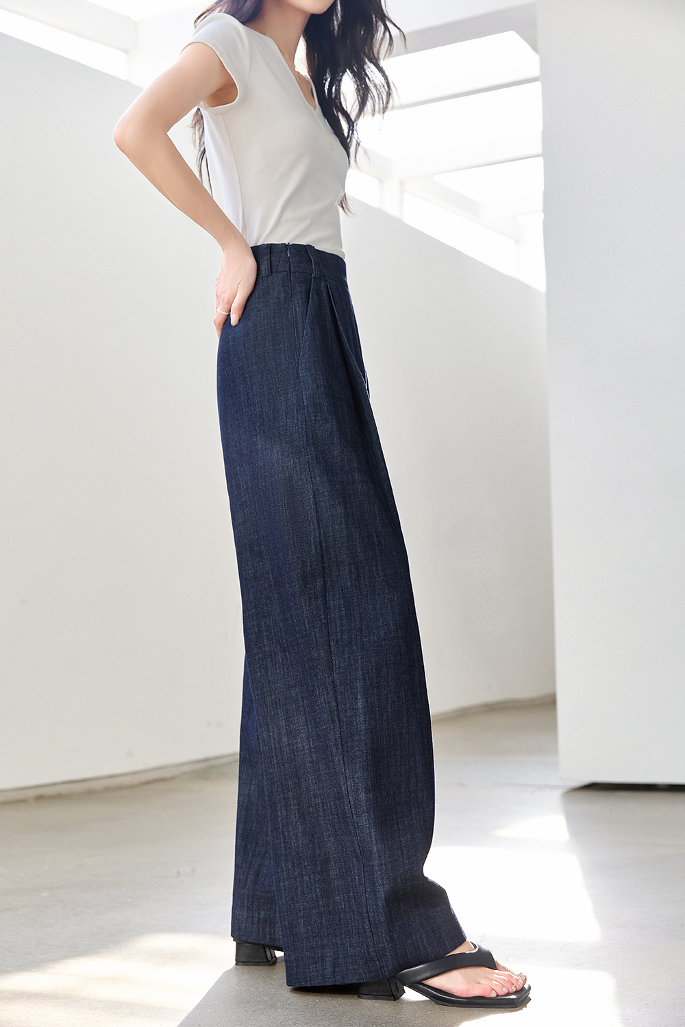 Relaxed Retro High Waist Loose Slimming Wide Leg Jeans-VIMLYSTORE