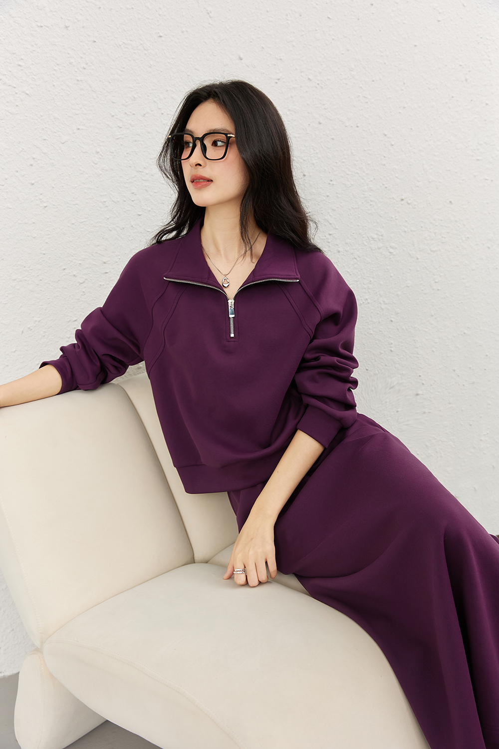 Fashion Casual Notched Top with Skirt Set-VIMLYSTORE