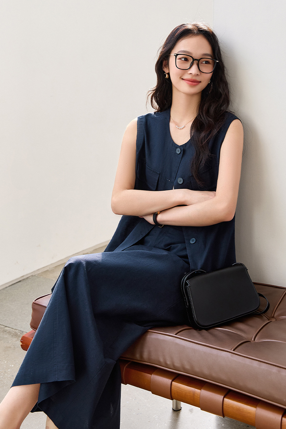 Fashionable Sleeveless Vest with Straight Skirt Two-Piece Set-VIMLYSTORE