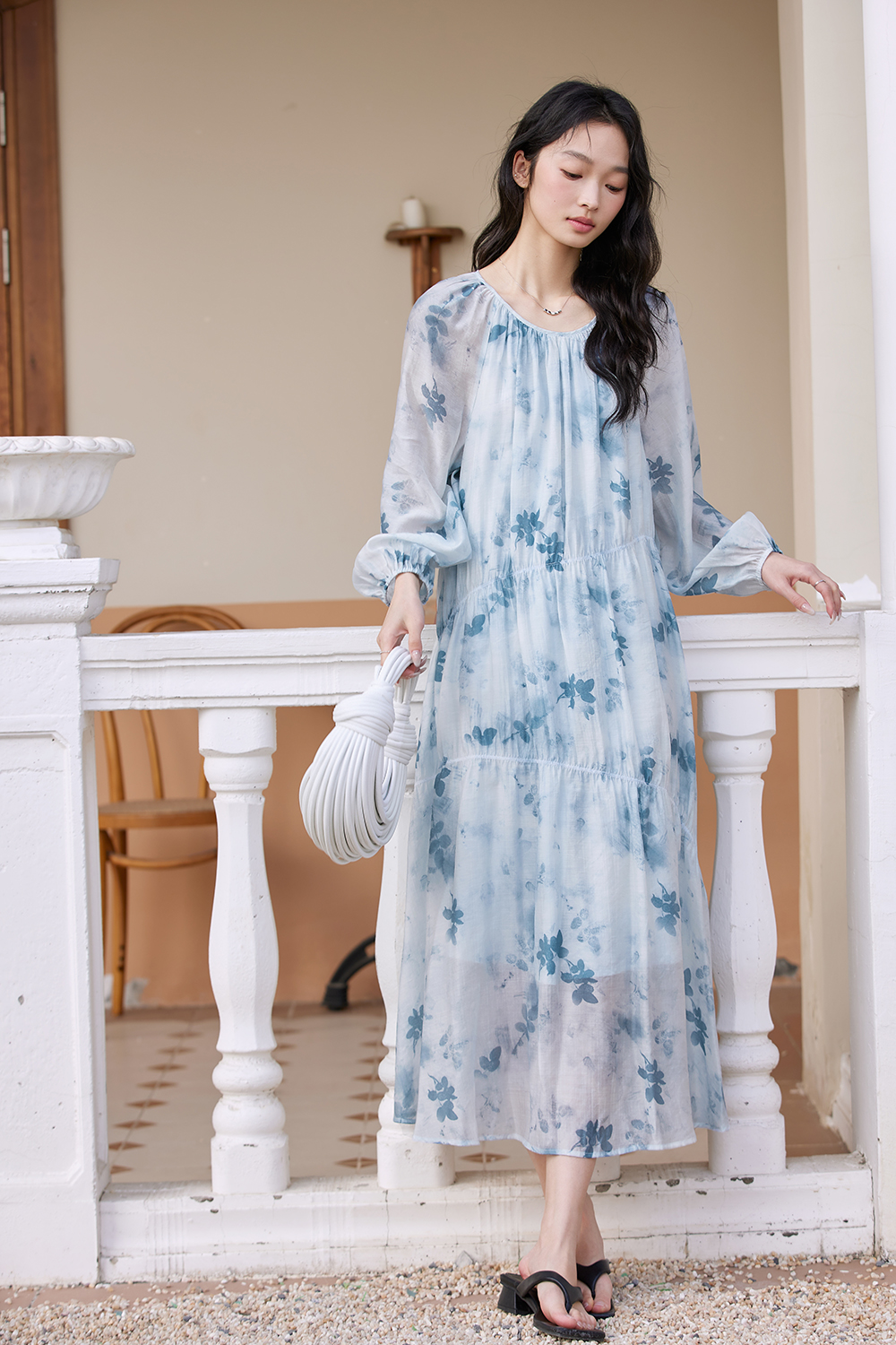 French High-End Chiffon Floral Elegant A-Line Fairy Dress