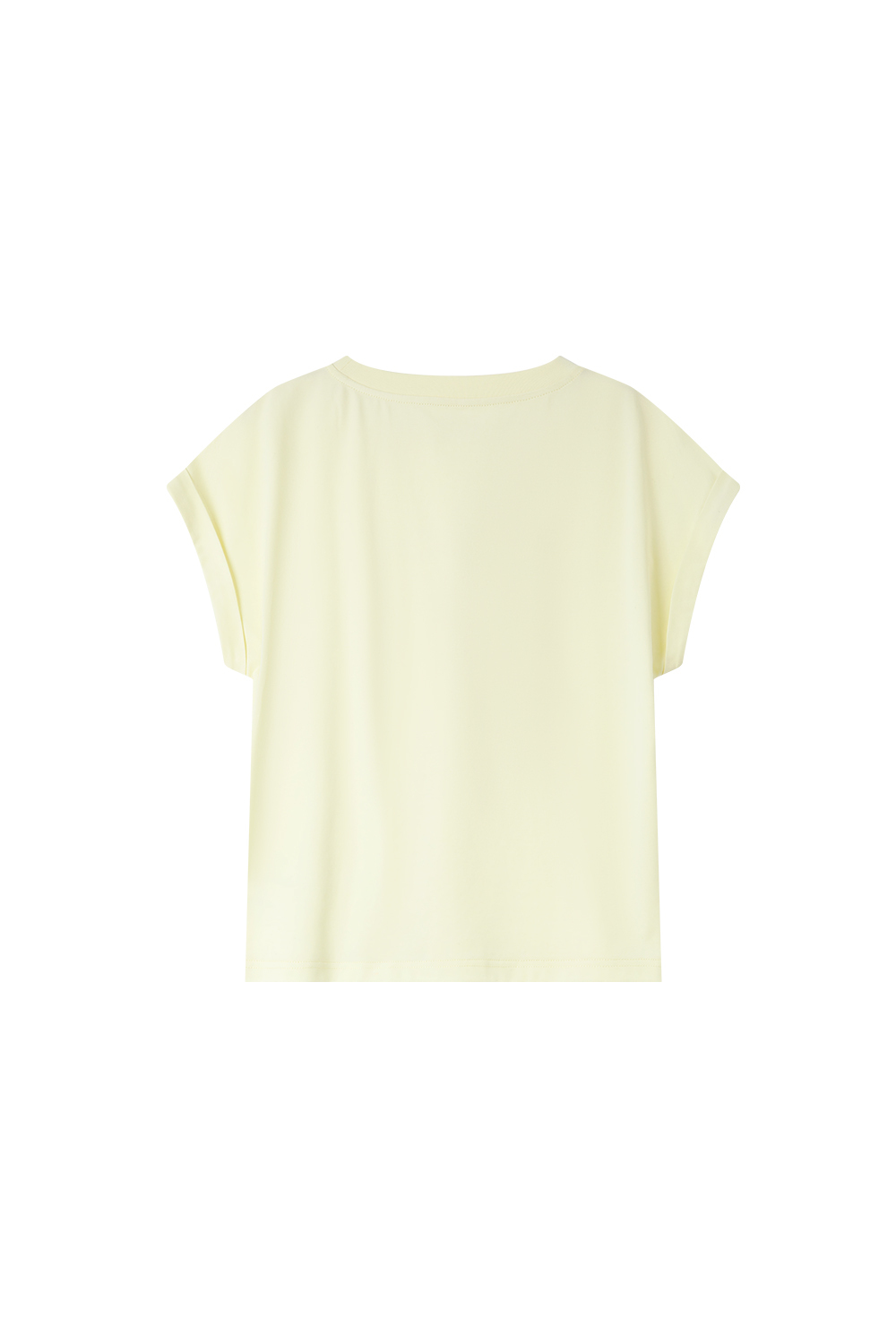 Embroidered Letter Short Flutter Sleeve Loose Versatile Round Neck Top-VIMLYSTORE