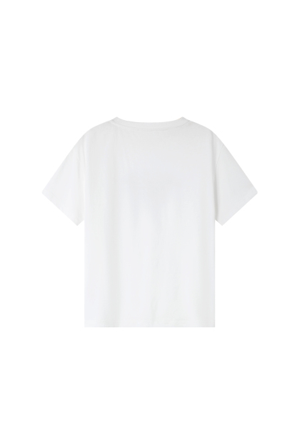 Letter Print Loose Round Neck Short Sleeve T-Shirt-VIMLYSTORE