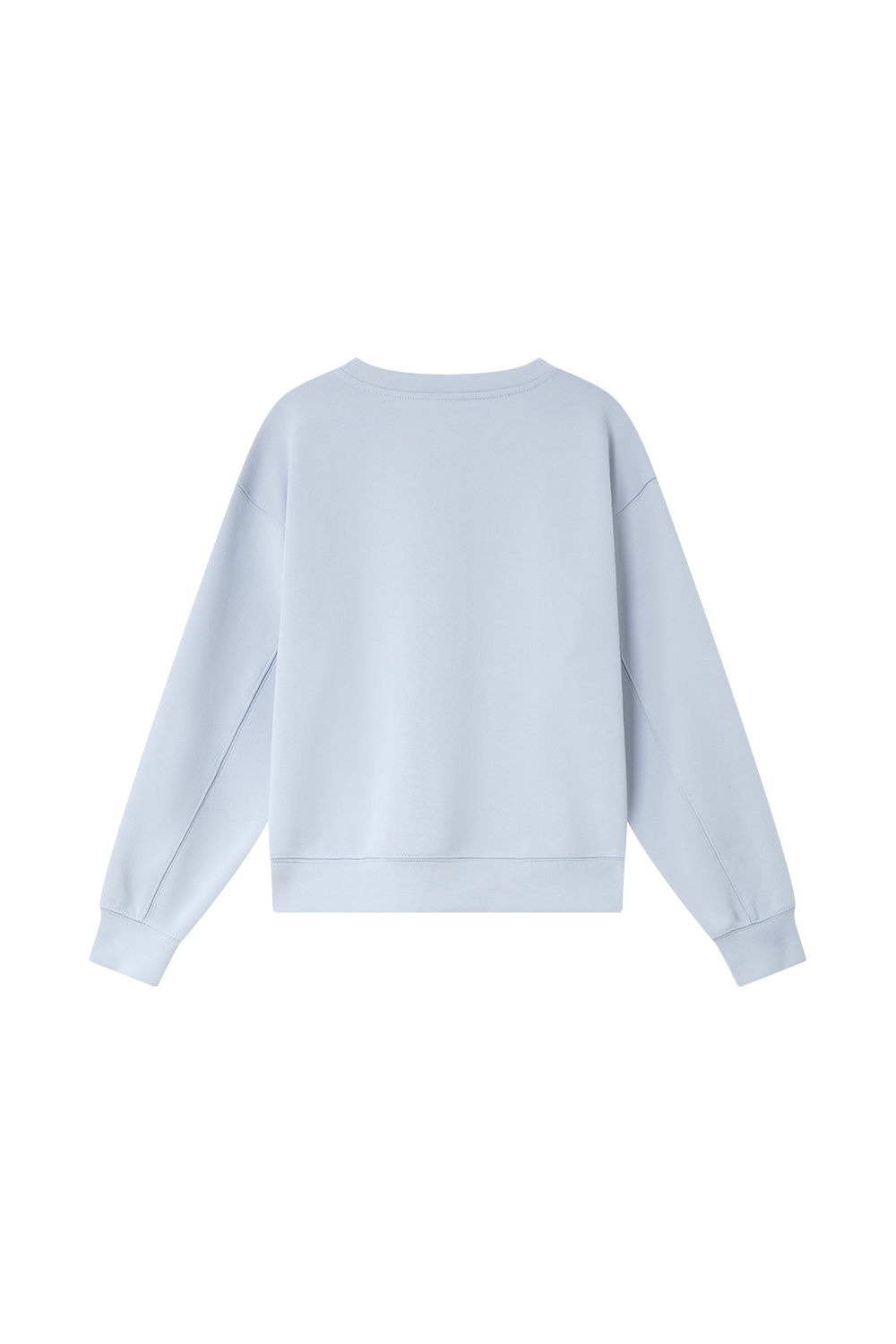 Mist Blue Crewneck Sweatshirt with Playful Cat & Dog Embroidery-VIMLYSTORE