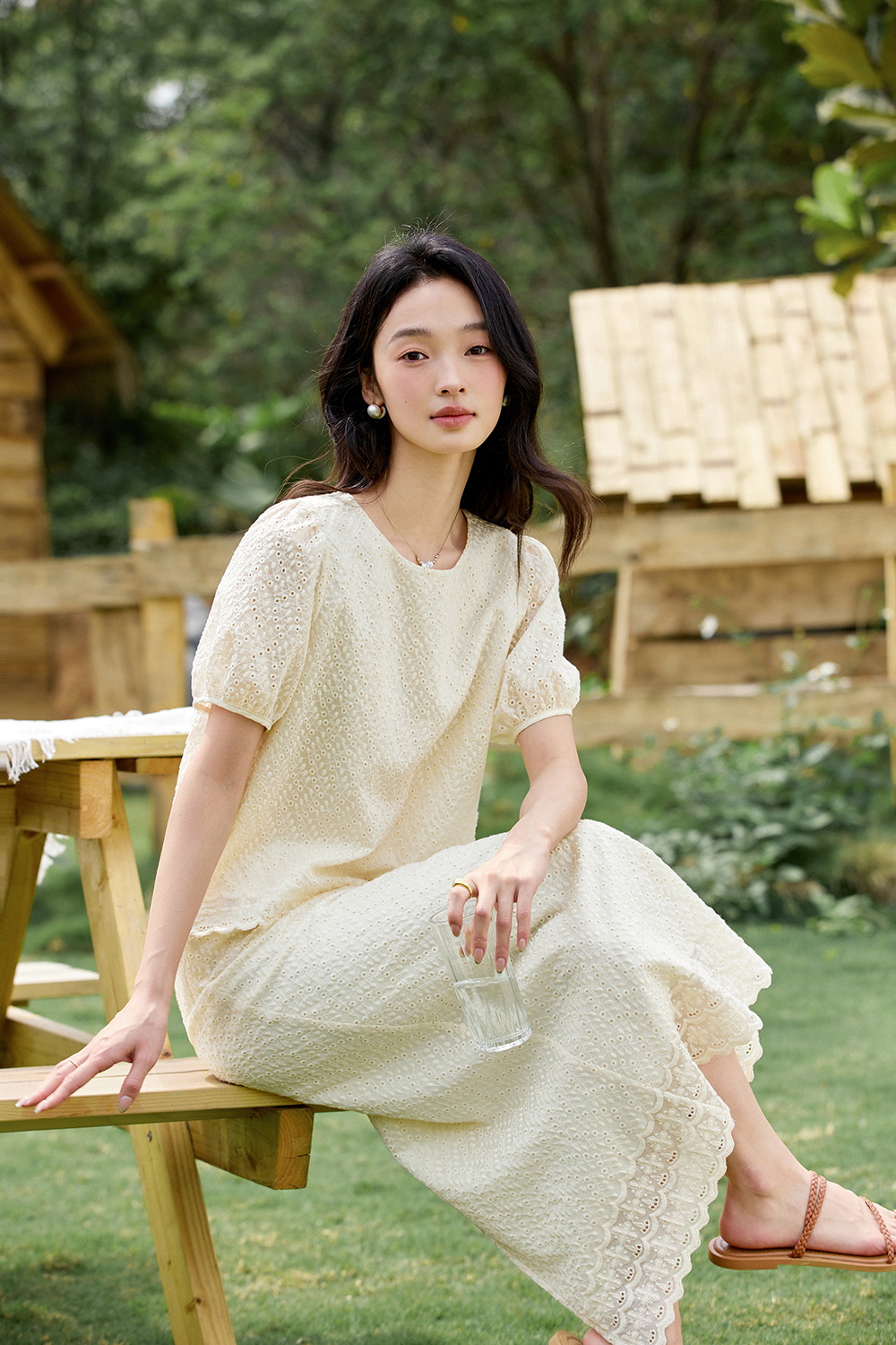 Sweetheart Neckline Top & Flared Skirt Coord Set-VIMLYSTORE