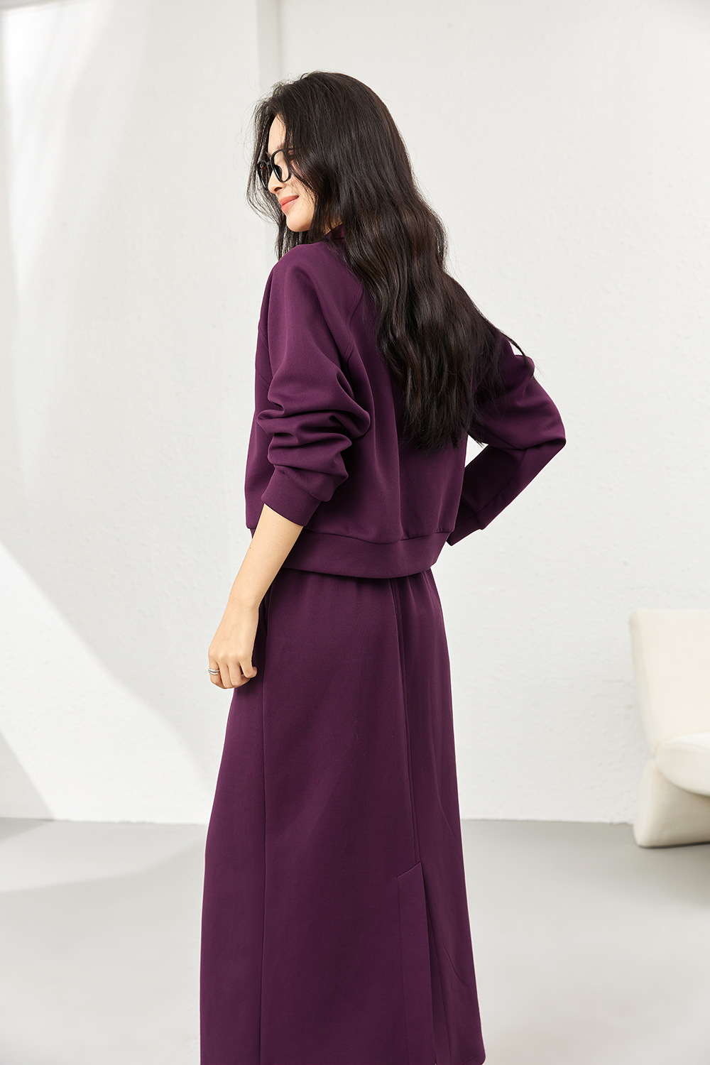 Fashion Casual Notched Top with Skirt Set-VIMLYSTORE