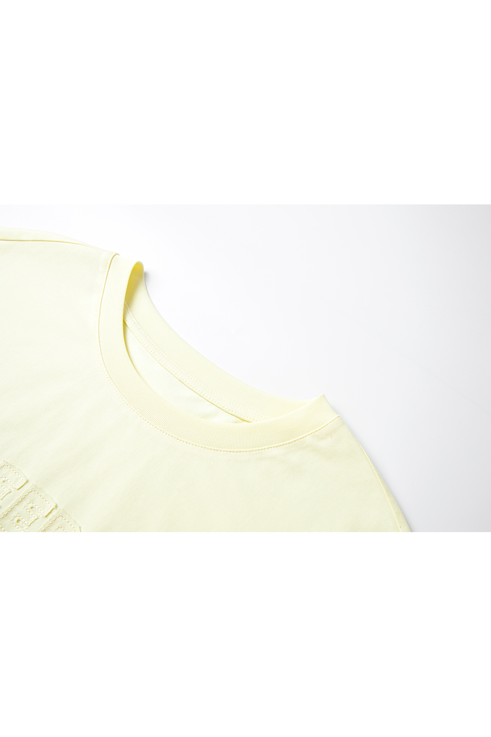 Embroidered Letter Short Flutter Sleeve Loose Versatile Round Neck Top-VIMLYSTORE