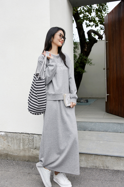 Lace Trim Skirt & Sweatshirt Set-VIMLYSTORE