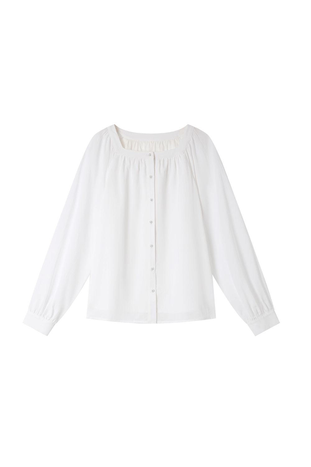 French Retro Square Neck Loose Shirt-VIMLYSTORE