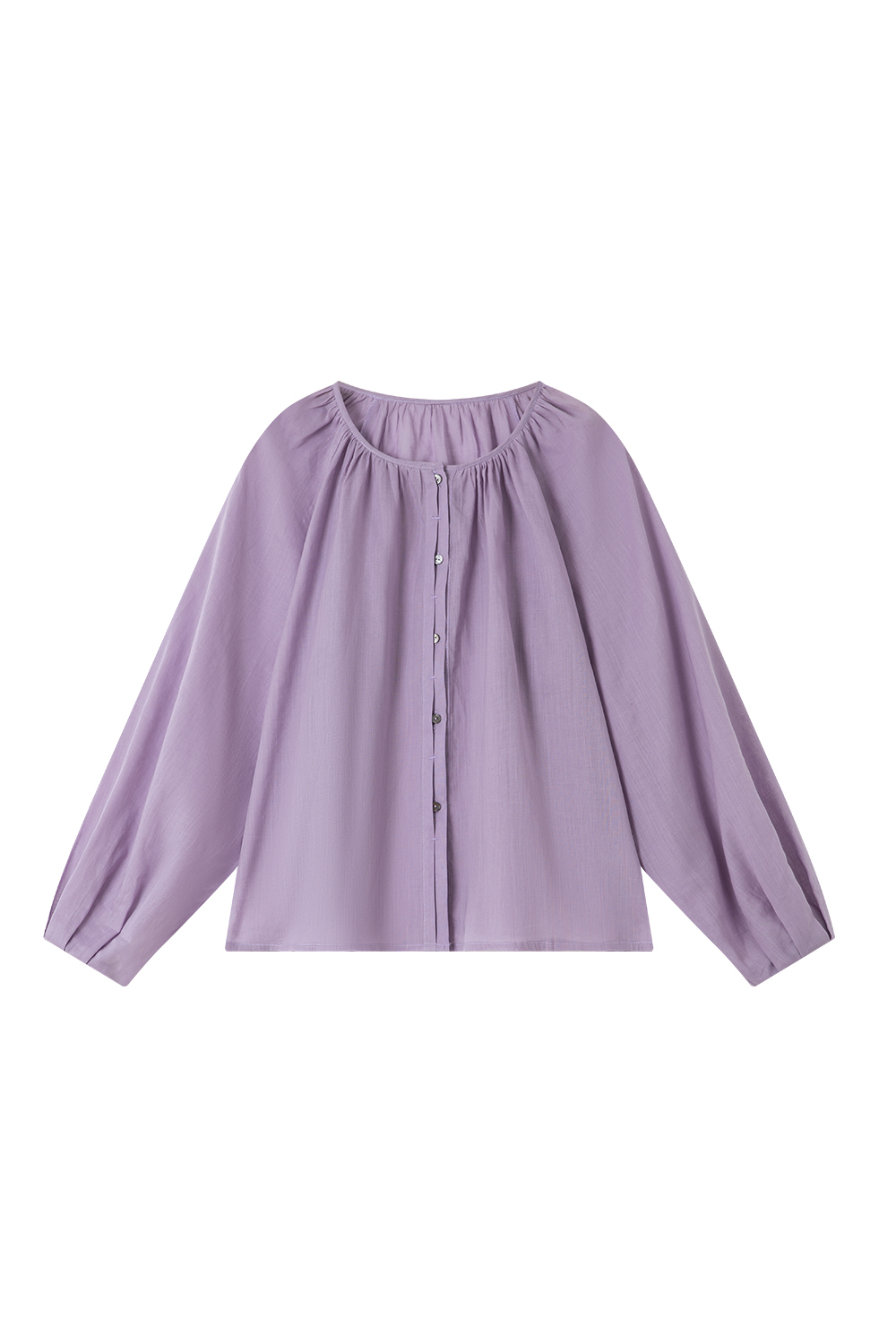 Monet Purple Linen-Cotton Light Luxury Youthful Chic Shirt-VIMLYSTORE