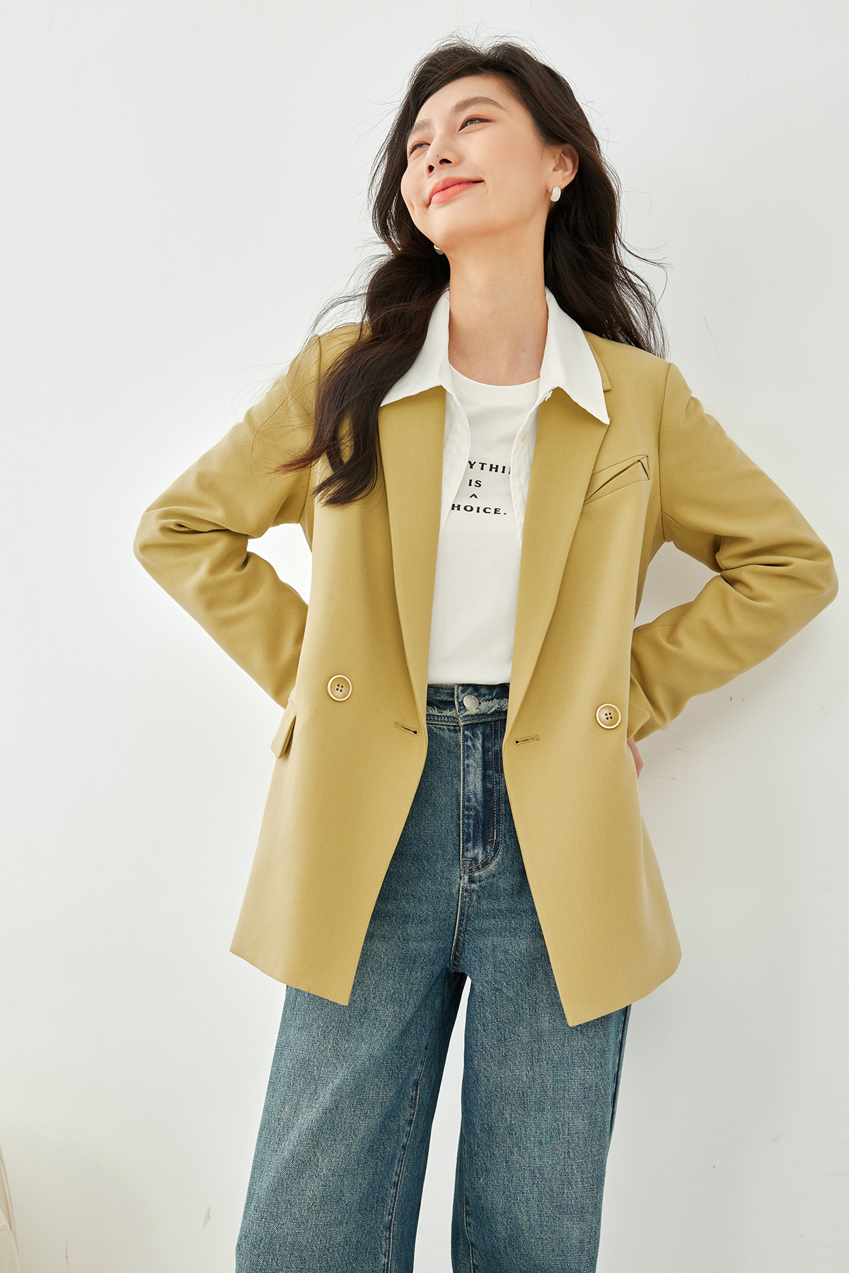 Solid Color Suit Jacket