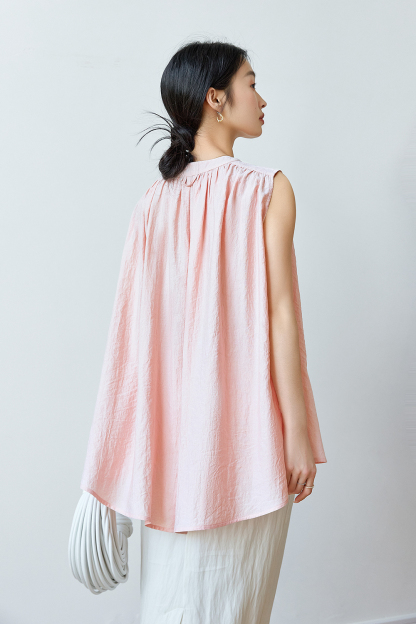 Lazy-Chic Sleeveless Oversized Shirt