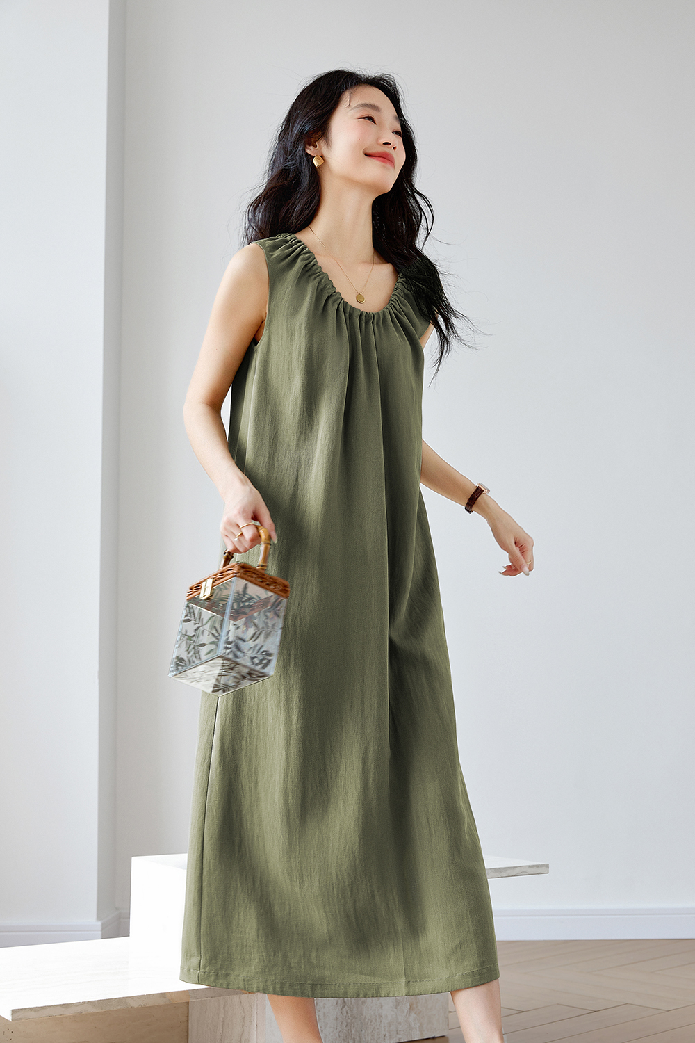 French-Inspired Sleeveless Relaxed Sundress