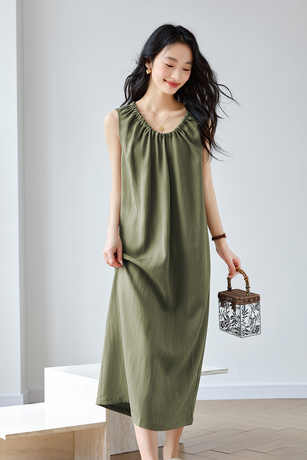 French-Inspired Sleeveless Relaxed Sundress