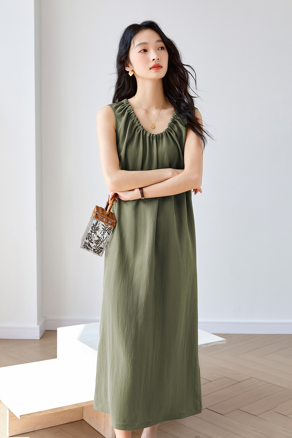 French-Inspired Sleeveless Relaxed Sundress