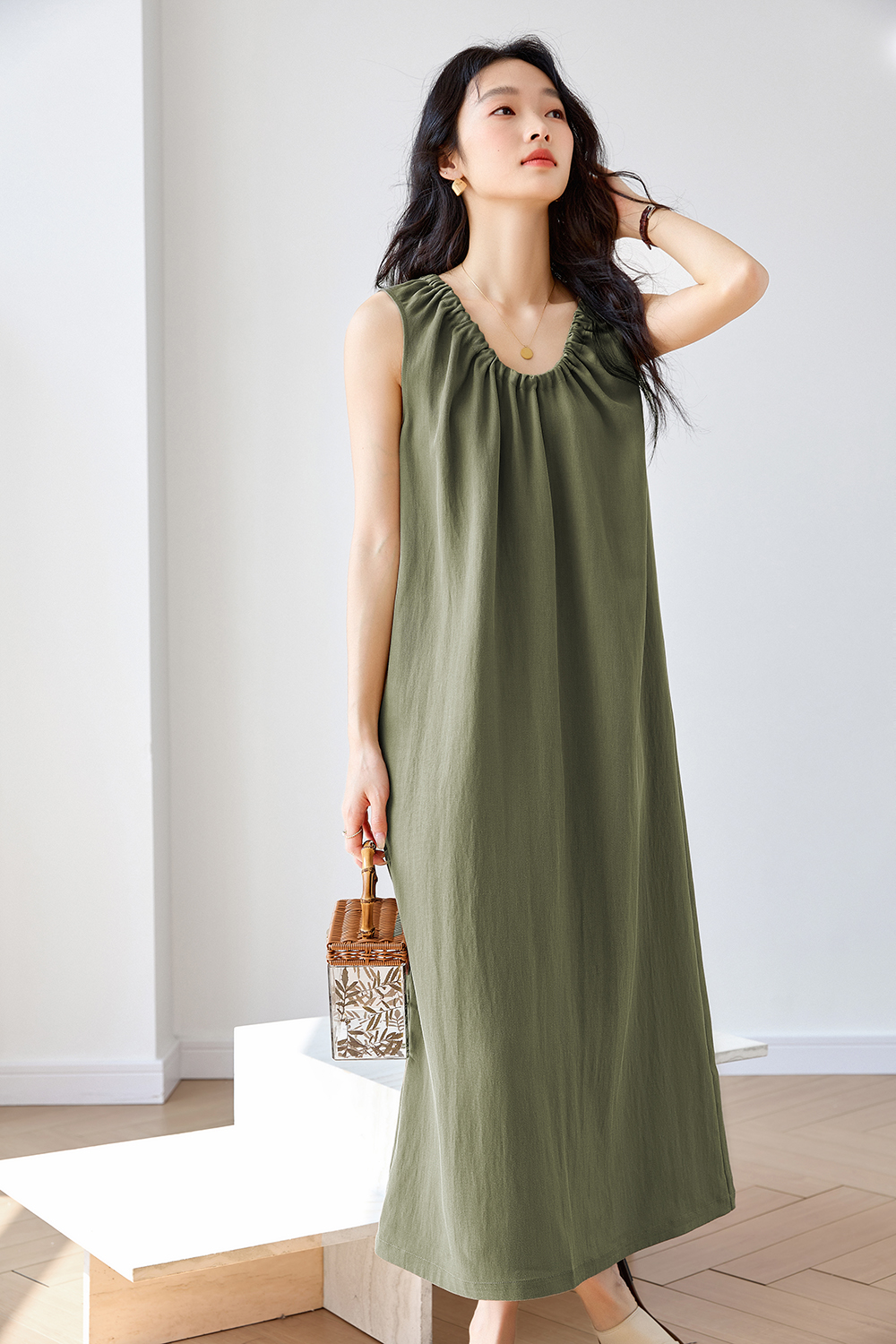 French-Inspired Sleeveless Relaxed Sundress