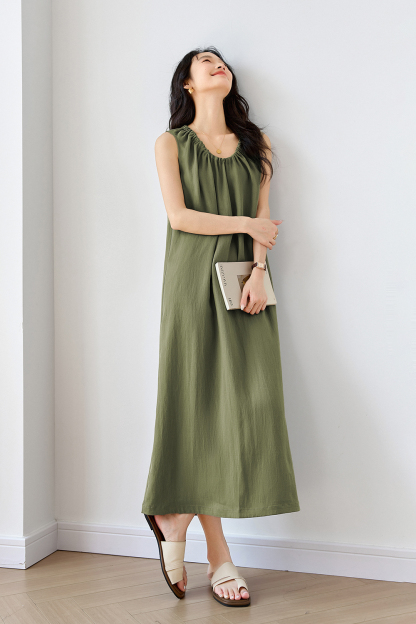 French-Inspired Sleeveless Relaxed Sundress