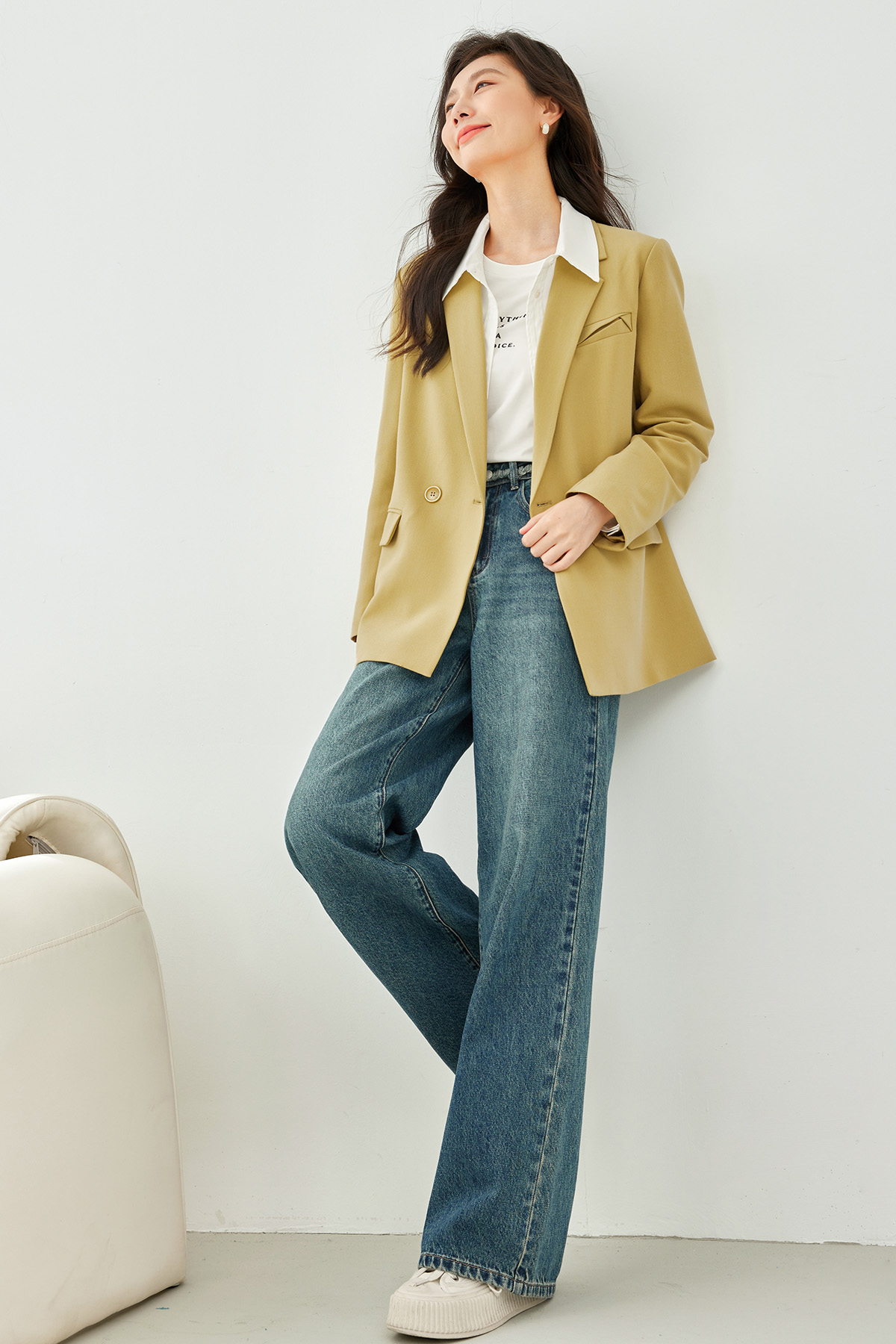 Solid Color Suit Jacket