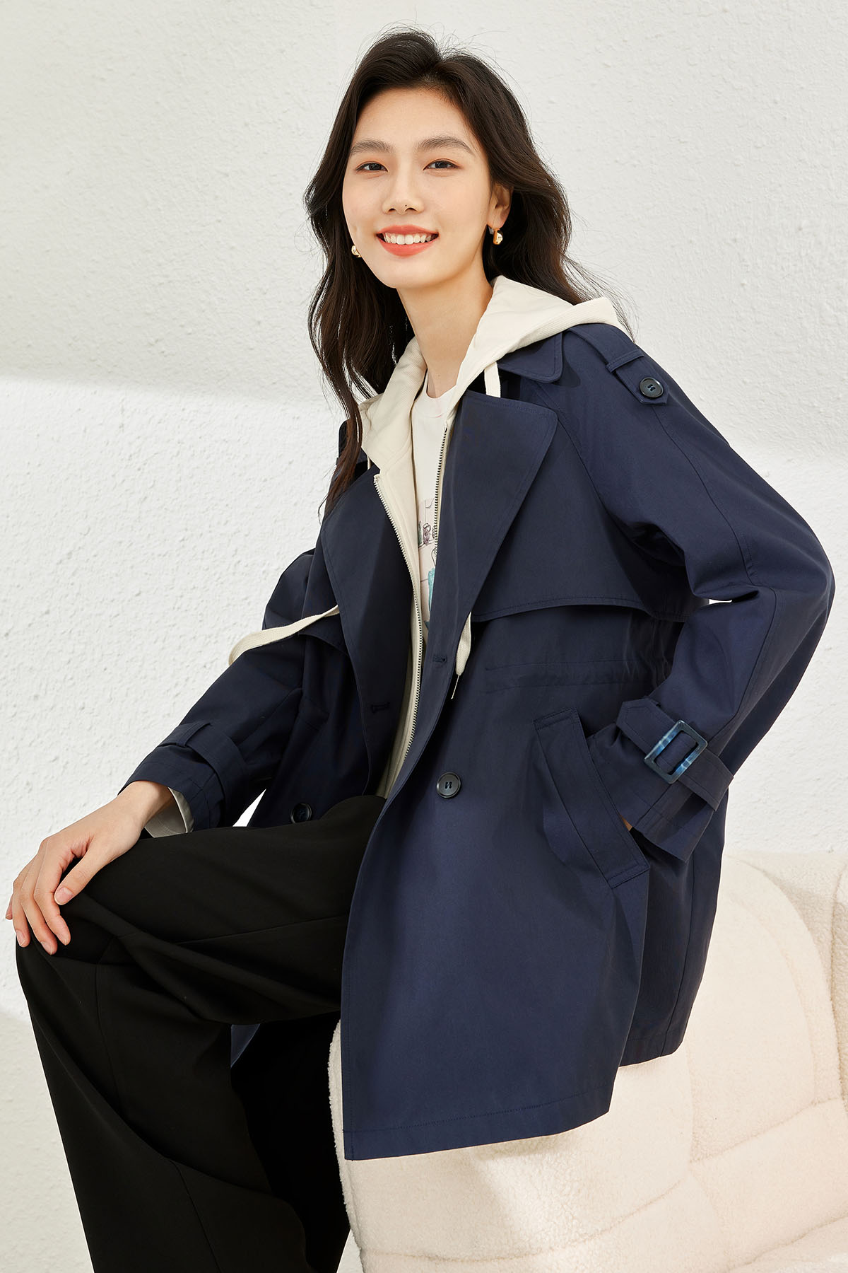 Mock Two-Piece Trench Coat