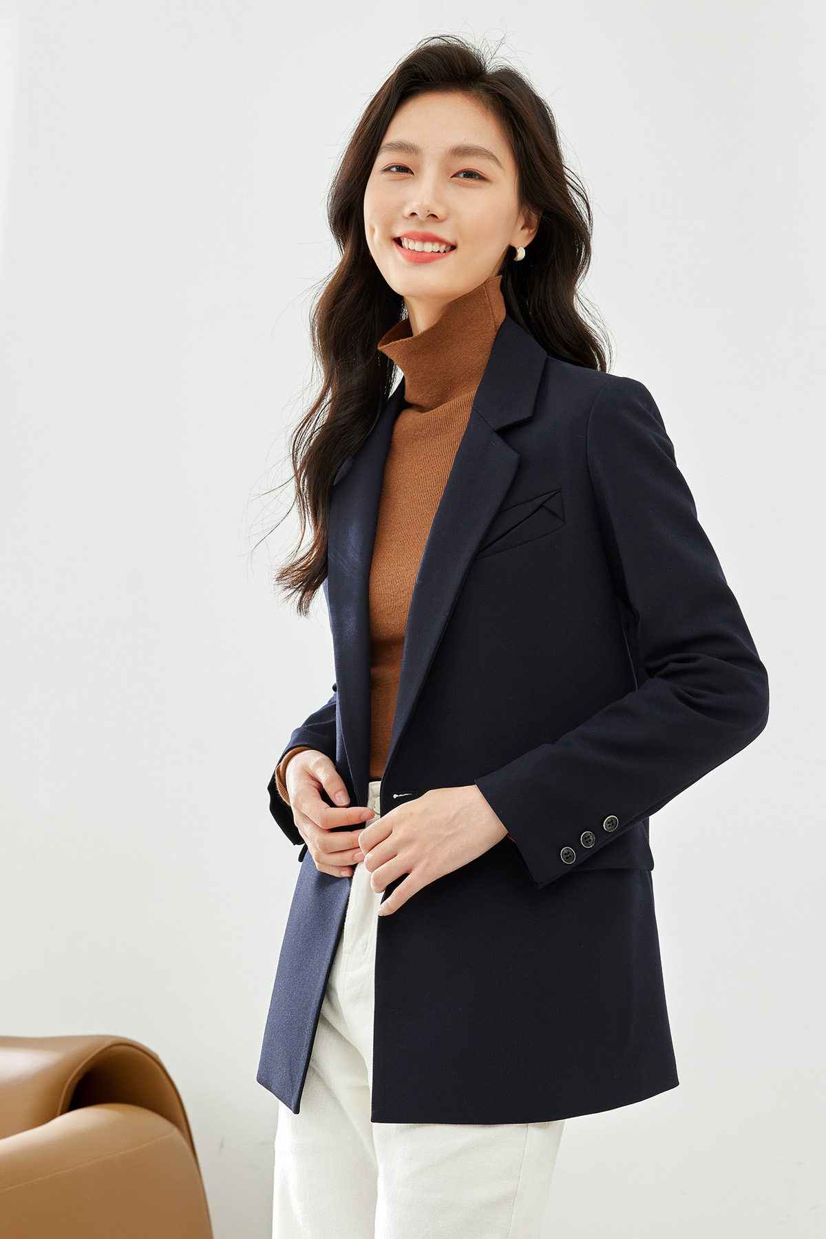 Solid Color Suit Jacket