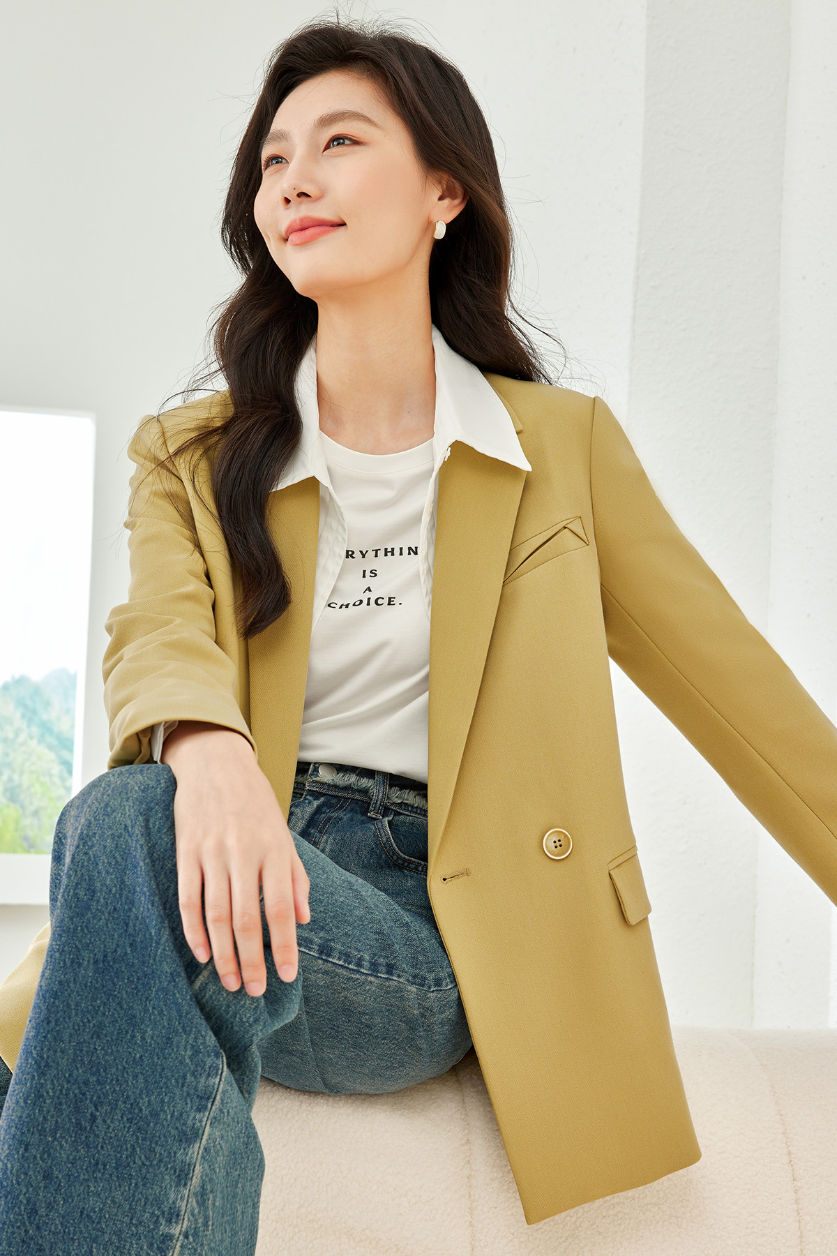 Solid Color Suit Jacket