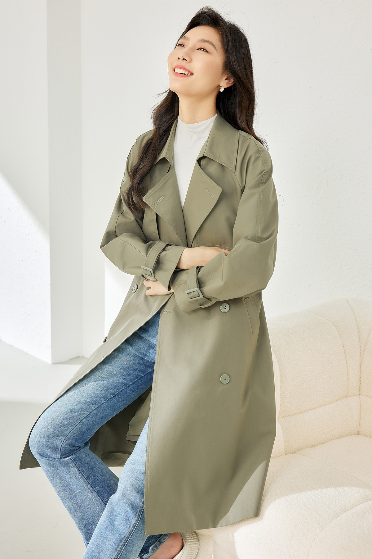 Solid Color Windbreaker Jacket