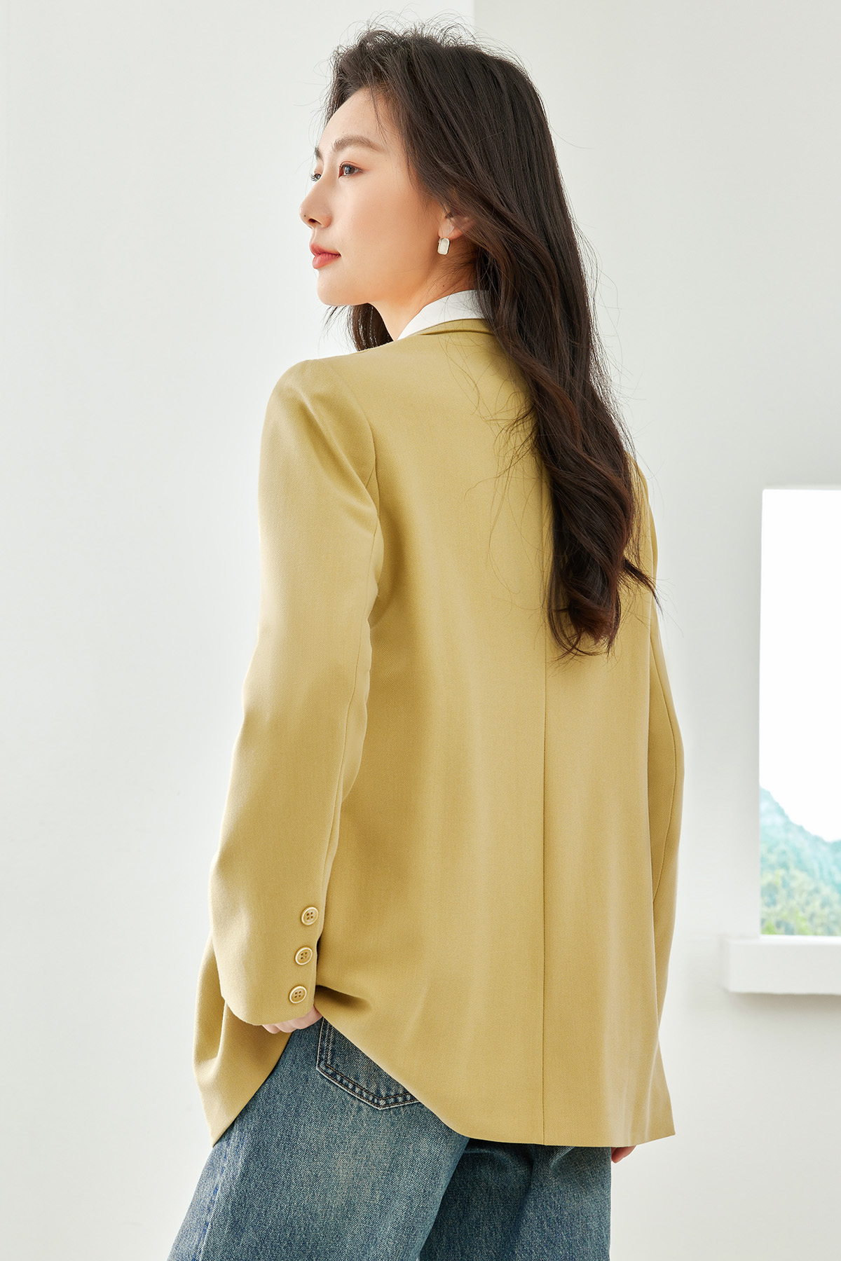 Solid Color Suit Jacket