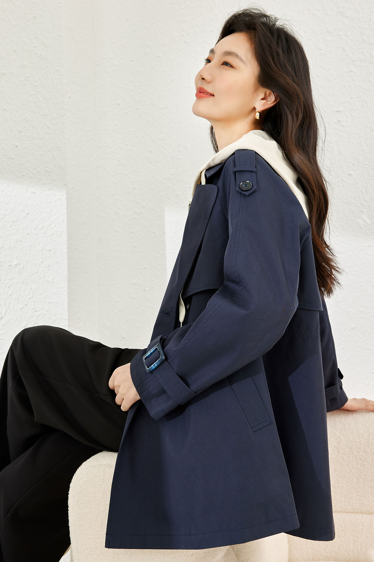 Mock Two-Piece Trench Coat