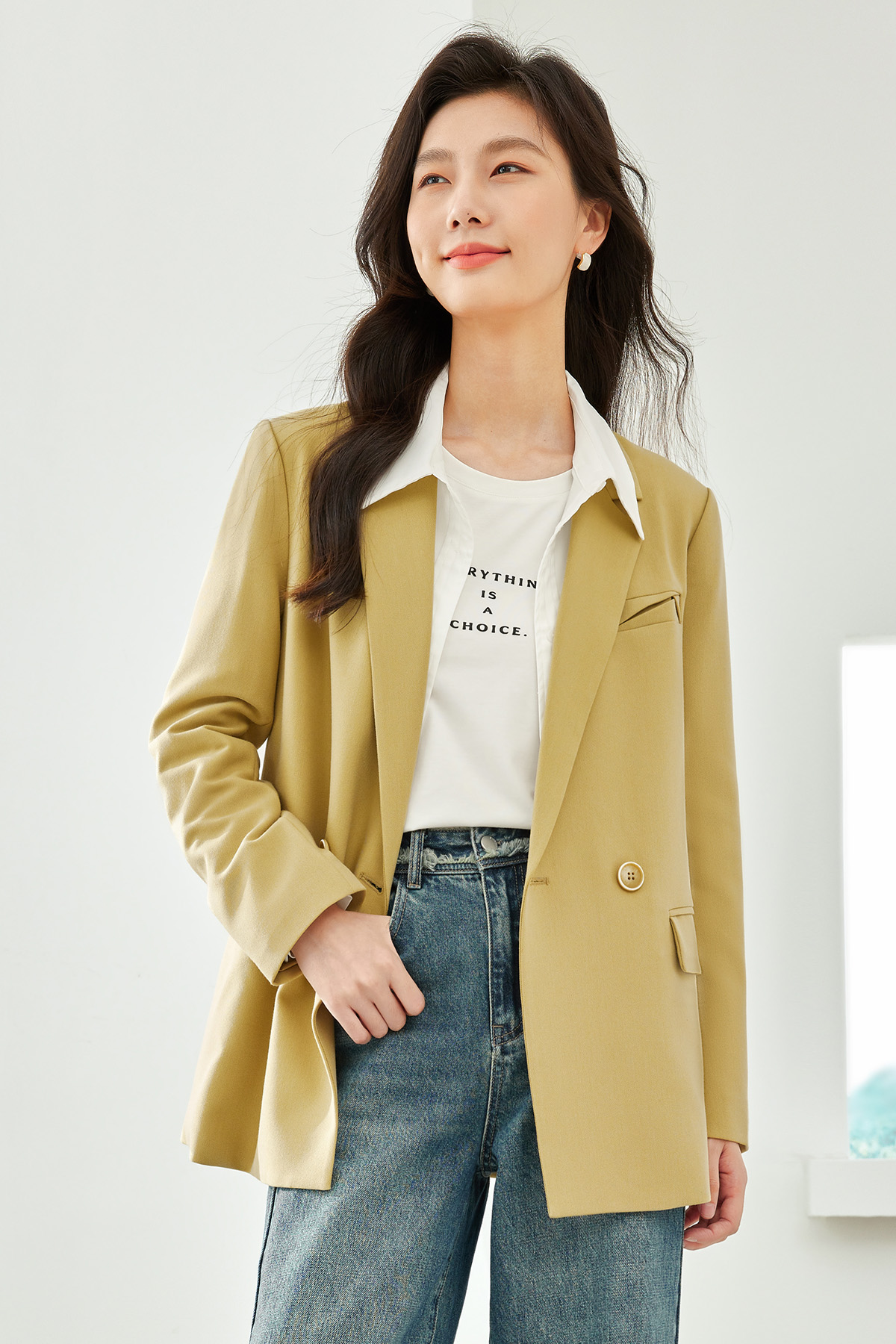 Solid Color Suit Jacket