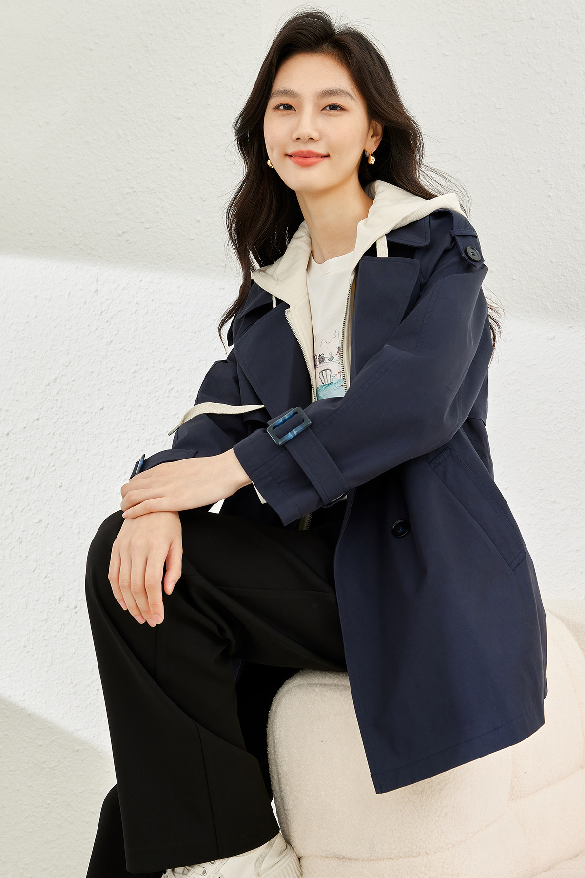 Mock Two-Piece Trench Coat