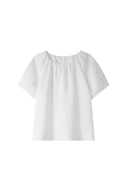 Minimalist Commute Textured Shirt with Round Neck