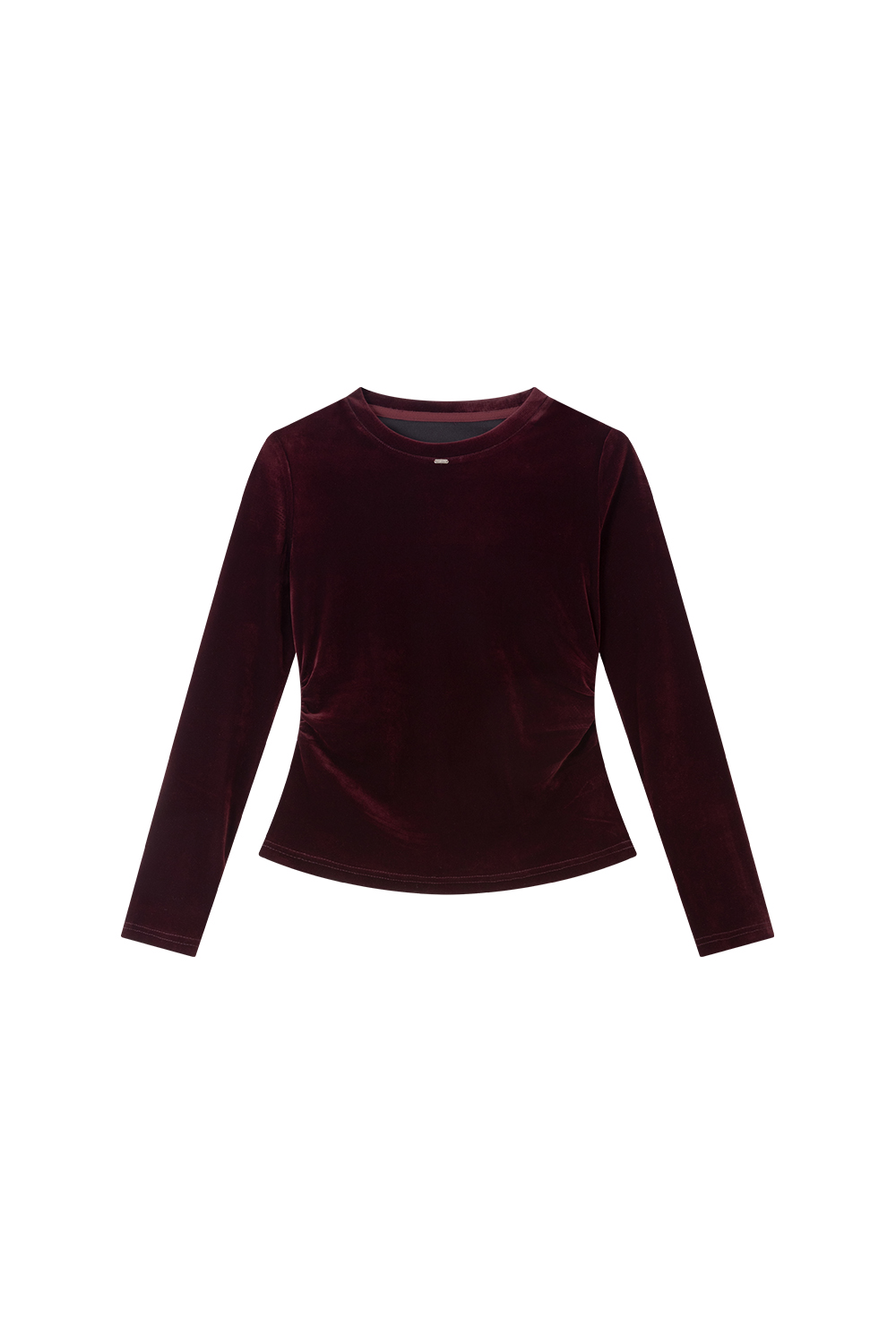Round Neck Velvet Slim-Fit Slimming Knit T-Shirt-VIMLYSTORE